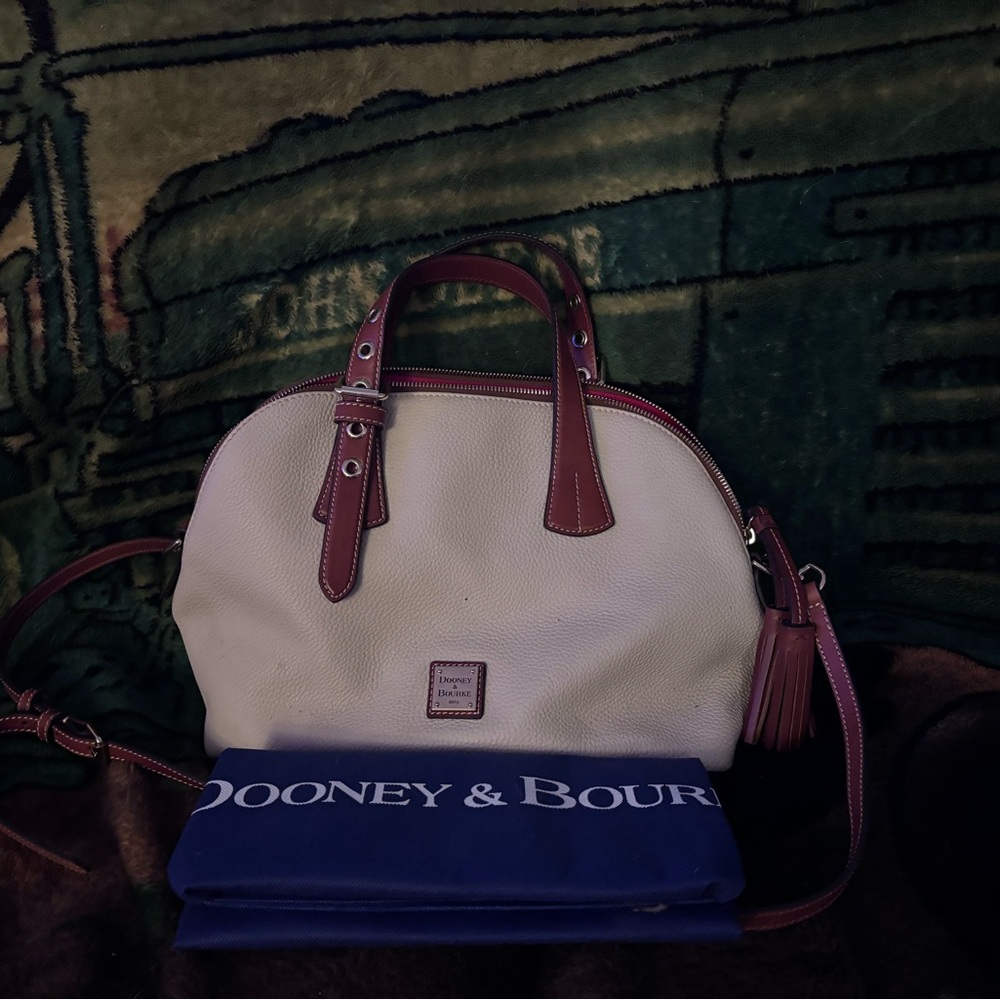 Dooney & Bourke White and Brown Satchel
